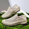 Summer Flying Mesh Men's Shoes Large-sized Casual Shoes Breathable Soft-soled Anti-slip Handmade Fashionable Flat Shoes Men