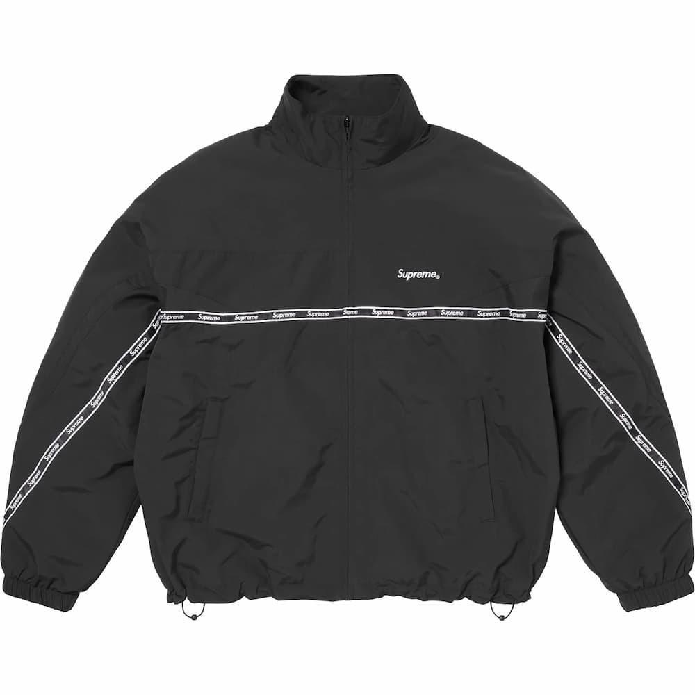 Supreme Logo Taping Track Jacket Black