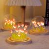 DIY Tulip Night Light Material Kits Battery Powered Holiday Decorative Light Romantic DIY Tulip Mood Light for Home Office Decor