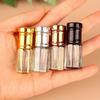 4pcs/set Refillable Golden Essential Oil Roller Bottle Perfume Bottle Glass Roll-On Essential Oil Bottle Cosmetics Container