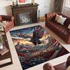 American Patriotic Theme Crystal Velvet Rug Personalized Custom Name Text Soft Floor Mat Home Decor
