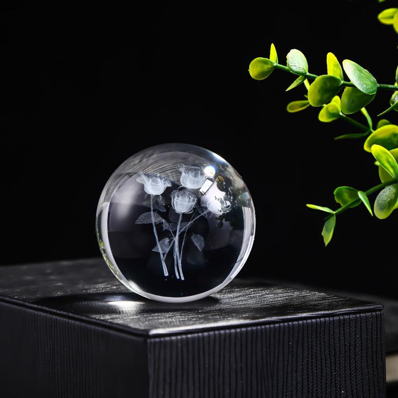 3D прозрачный хрустальный шар, облако, земля, звездное небо, шаровые украшения, поделки, подарки, офисные лазерные резные лунные украшения