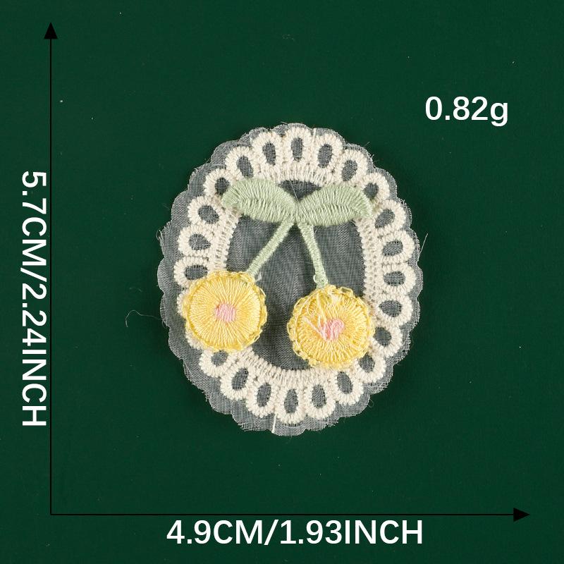 Оригинальная вышитая этикетка Аксессуары для волос Аксессуары Вишня Кружевная вышивка Наклейка DIY Нашивка Аксессуары для одежды Тканевая этикетка Тканевая наклейка