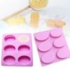 3D овальная круглая силиконовая форма для ароматических свечей, форма для изготовления мыла ручной работы, нелипкая пищевая форма с 6 сетками, форма для торта для выпечки своими руками, помадка, шоколад