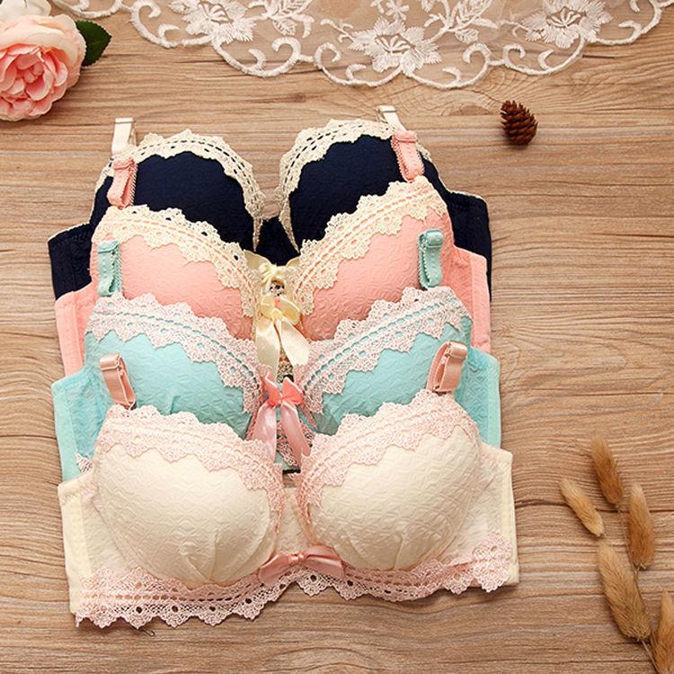 Sexy Push Up Bras Sweat 3/4 Cup Underwear For Women Printed Floral Lingerie Female Bras Cute Brassiere