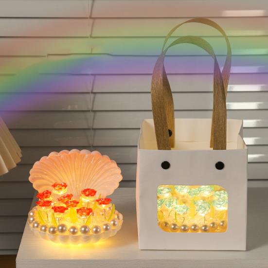 Роза Ночник Цветок Лампа Ракушка Свет Роза Спальня Настольные Лампы Теплый Свет Атмосферы Уникальные Подарки для Женщин Ее Подруги Жены