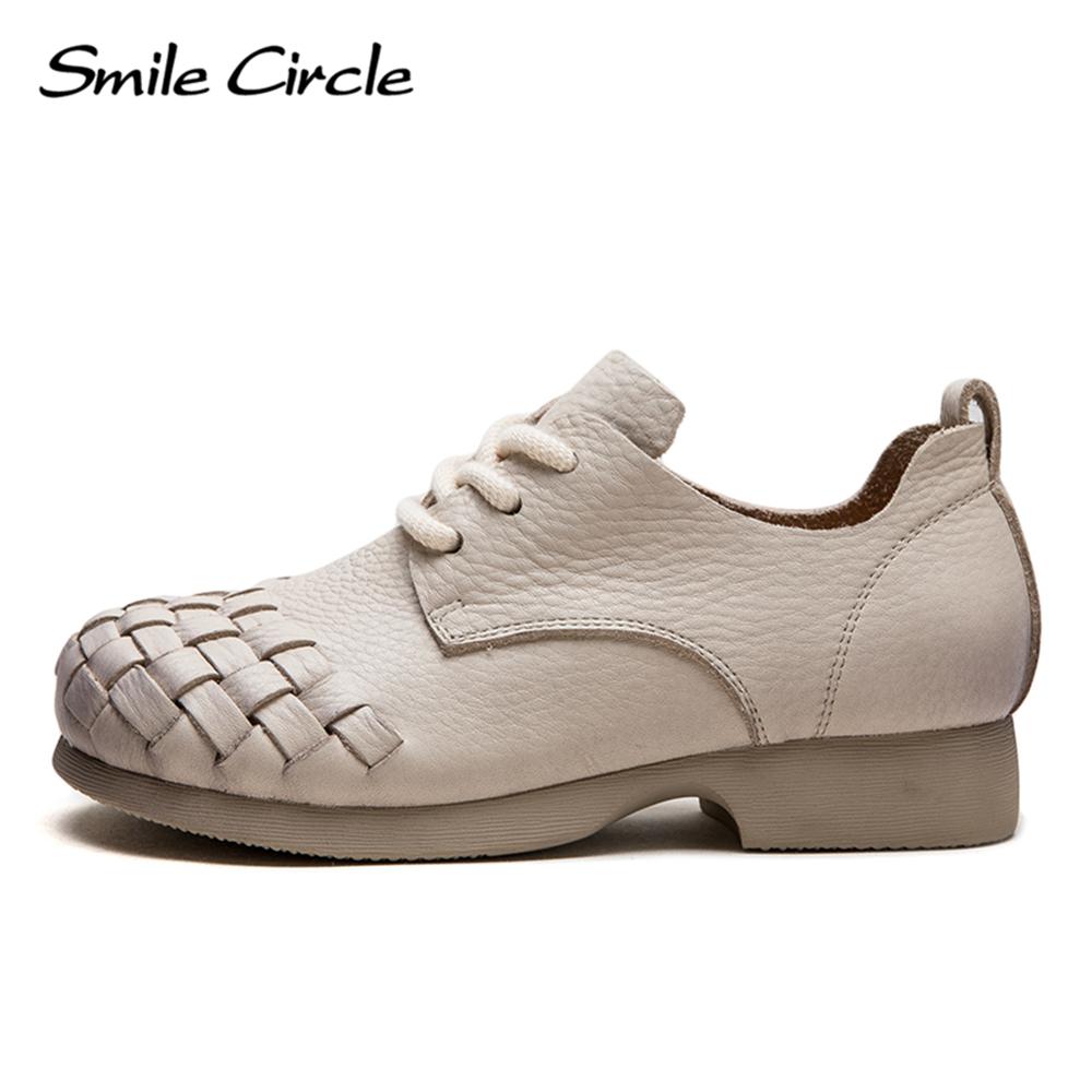 Осенние новые удобные однослойные туфли из воловьей кожи, простая повседневная женская обувь для путешествий в стиле ретро