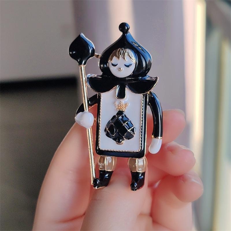 Мультяшная брошь в покер, милый персонаж, значок, булавки для лацканов, женские подарки
