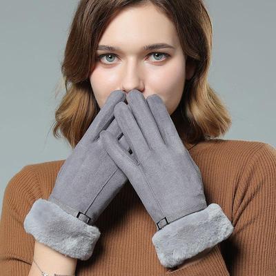 Новые зимние женские теплые бархатные перчатки для езды на велосипеде с сенсорным экраном и толстым бархатом