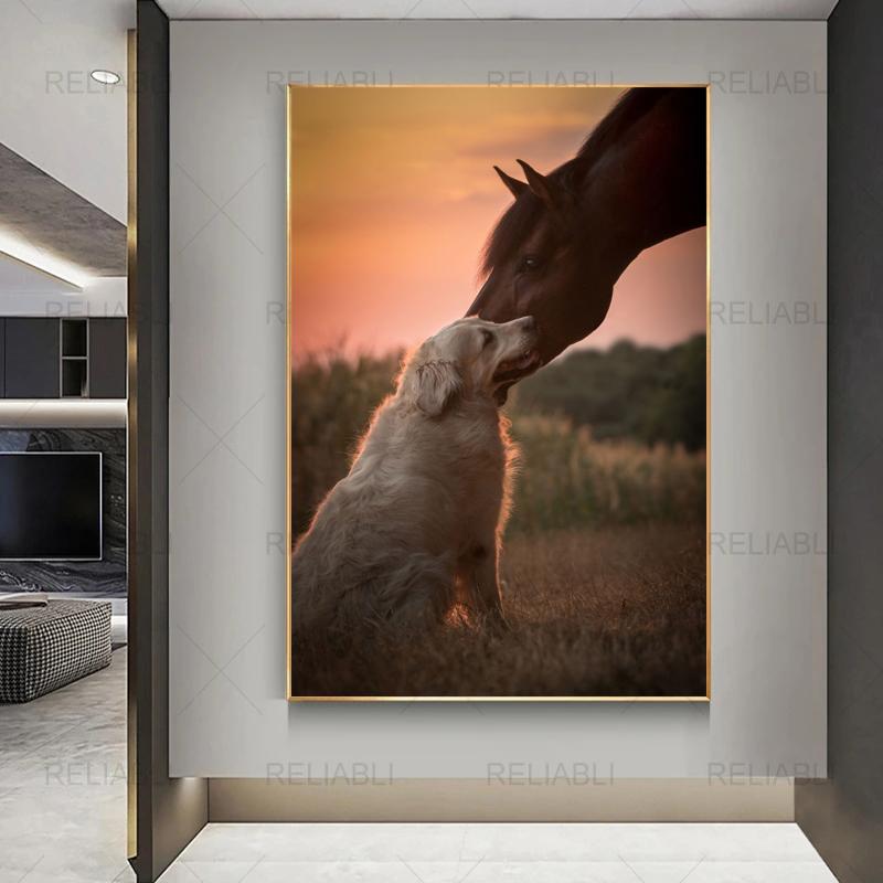Плакаты с бегущей лошадью и принты, холст, живопись, настенные художественные картины с животными для гостиной, современный домашний декор, куадрос, без рамки