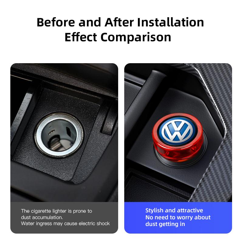 For VW Car Cigarette Lighter Cover Car Accessories For VW Golf Polo Tiguan Touran Jetta Passat CC T5 GTI Scirocco Magotan T-Cross T-ROC