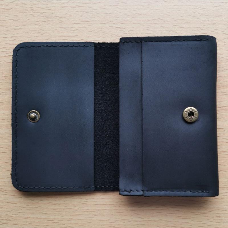 Кошелек из натуральной кожи, мужской кошелек из коровьей кожи в стиле ретро для удостоверения личности, кредитной карты