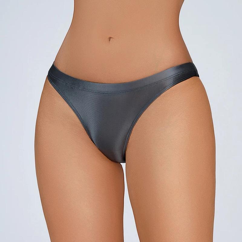 1 шт., гладкие трусики, нижнее белье, стринги, нейлоновые стринги, эластичные трусы, бесшовные шелковистые женские трусы