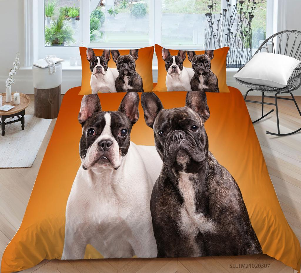 Новая мода Пододеяльник для домашних животных с подушкой для постельного белья Домашний текстиль Модная картина для собак Постельный костюм Высококачественное постельное белье Unqiue Design Пододеяльник