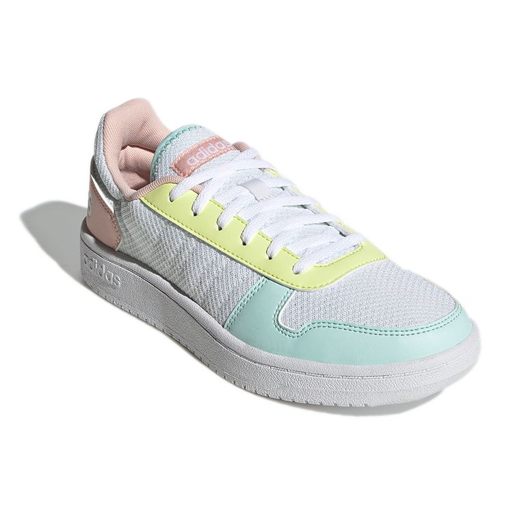 Adidas Neo Hoops 2.0 Round Toe Comfortable Durable Low Top Basketball Shoes Women Sneakers White Pink Blue GY7528