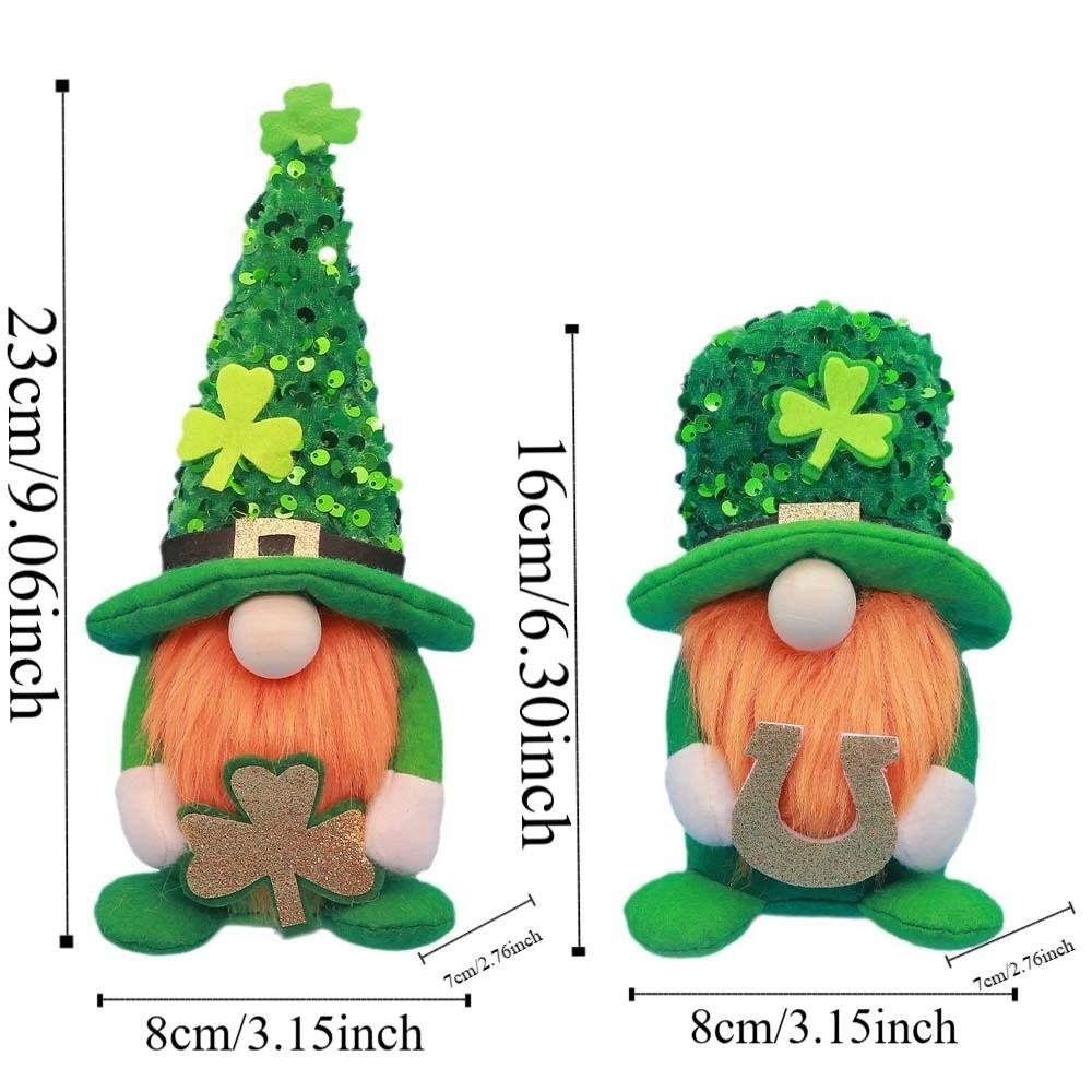 Crafts Leprechauns Doll Ornament Creative Plush Green Figurine Easter Day Ornament Shop
