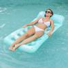 Inflatable Pool Float Lounger for Adults, Tropical Leaf Print Hollow Out Floating Water Mat for Summer Beach Pool Party