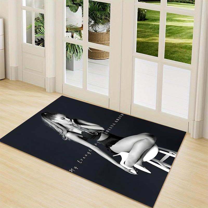 Ariana Grande'S Artistic Pose Carpet Rug Soft Washable Antislip Home Living Room Sofa Mats Personalized Christmas Rug