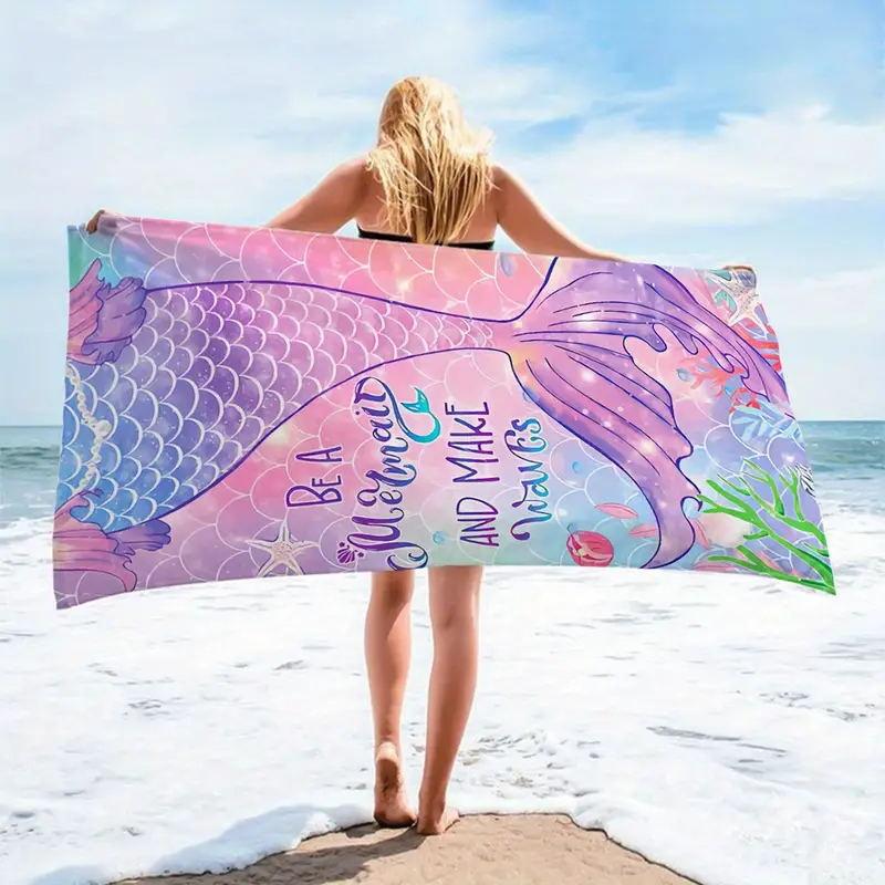 Microfiber Beach Towel Digital Printing Quick-Drying Double-Sided Velvet Class A Large Bath Towel Plus Towel