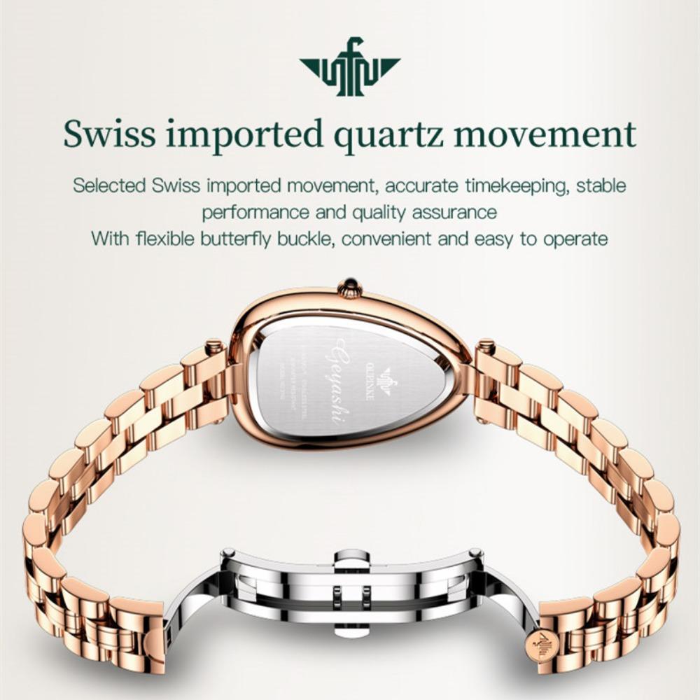 OUPINKE Женские часы Tide Brand с инкрустированным бриллиантами и змеевидным циферблатом, высококачественные водонепроницаемые кварцевые часы высшего класса