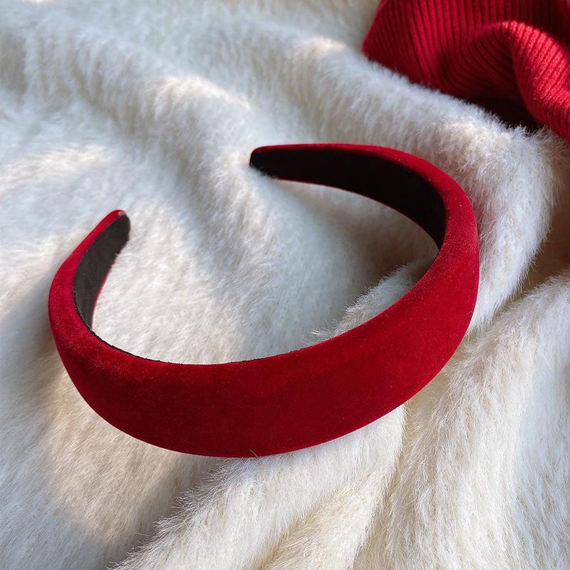 New 2022 High-End Retro Red Headband for Women - Perfect for Autumn, Winter & Holidays