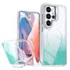 Модный градиентный чехол с блестками из ТПУ+ПК для Samsung S26 Ultra S25 S24 FE Plus С подставкой для объектива Защита Магнитная Беспроводная зарядка Чехол