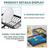 Large 2-tier Dish Drying Rack for Kitchen Countertops, Removable Large-capacity Dish Draining Rack