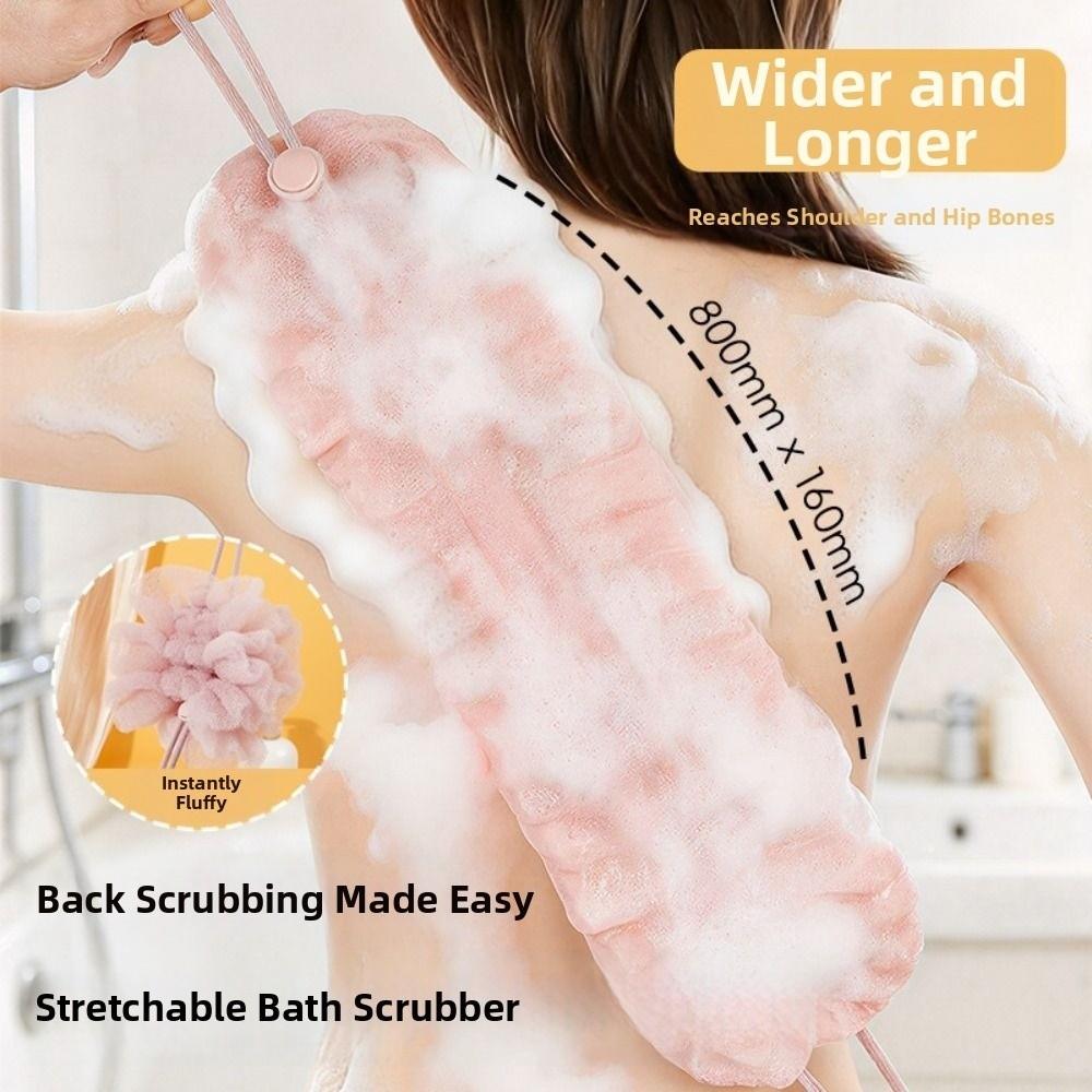 Reusable Stretchable Shower Balls 2in1 Dead Skin Remover Scrubbing Back Strap Household Use