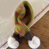 Warm Knitted Neck Scarf for Kids Heart Pattern Crossed Scarf for Boy and Girl Winter Warmth Neck Gaiter for Daily Use