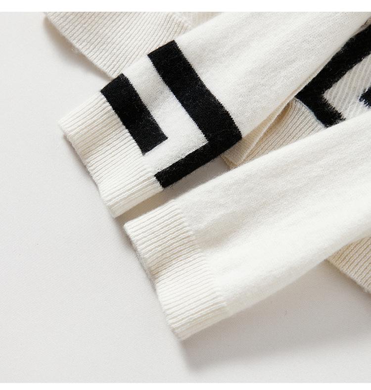 Women's French Coco Style Striped Cashmere Cardigan – Round Neck Autumn/Winter Loose Knitwear