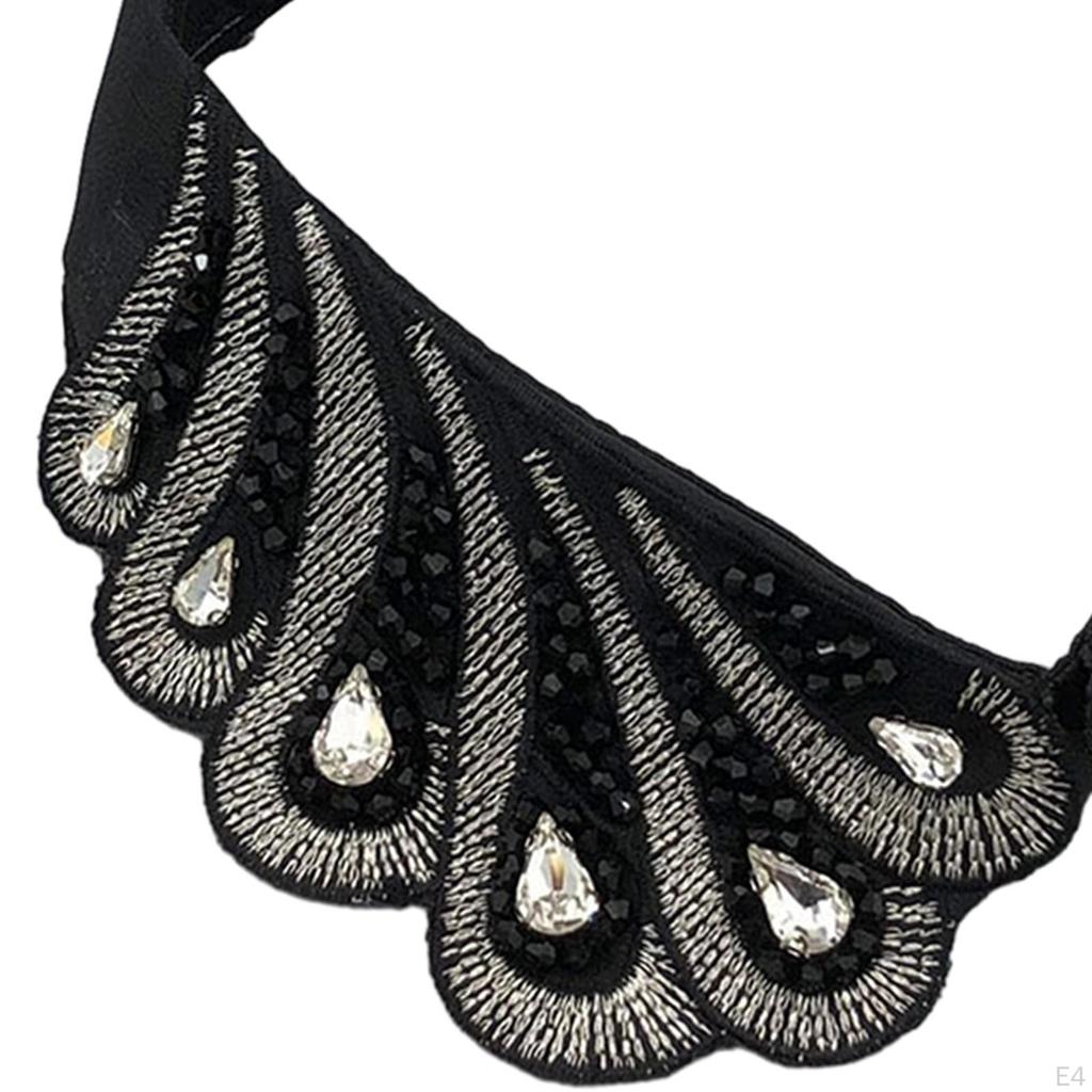 Кружевная рубашка с ручным бисером, колье с лацканами, повседневная сетчатая съемная блузка для платьев, тематическая