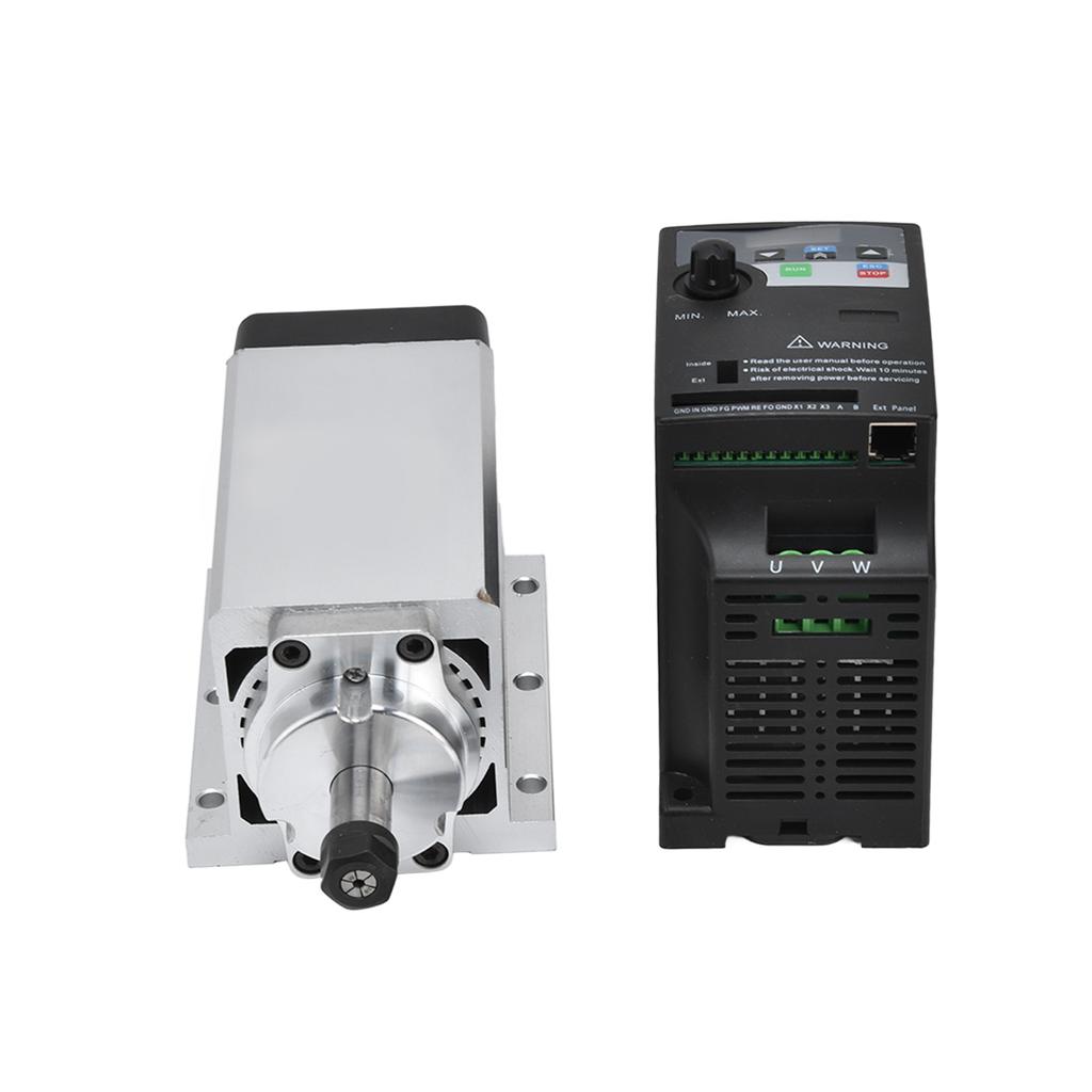 Комплект шпиндельного двигателя с воздушным охлаждением 0,55 Нм 700 Вт Бесщеточный двигатель и инвертор привода 600 Вт Цанга ER11A AC 110 В