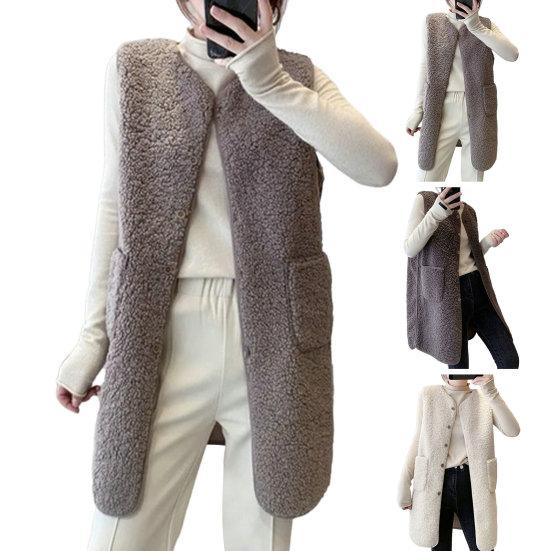 Женский жилет, стильное повседневное пальто без рукавов, с v-образным вырезом, на пуговицах, женская куртка с карманом для повседневной носки