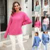 2023 Autumn Winter Women's Simple Sweater Solid Color Sweater Pullover Sweater Base Shirt