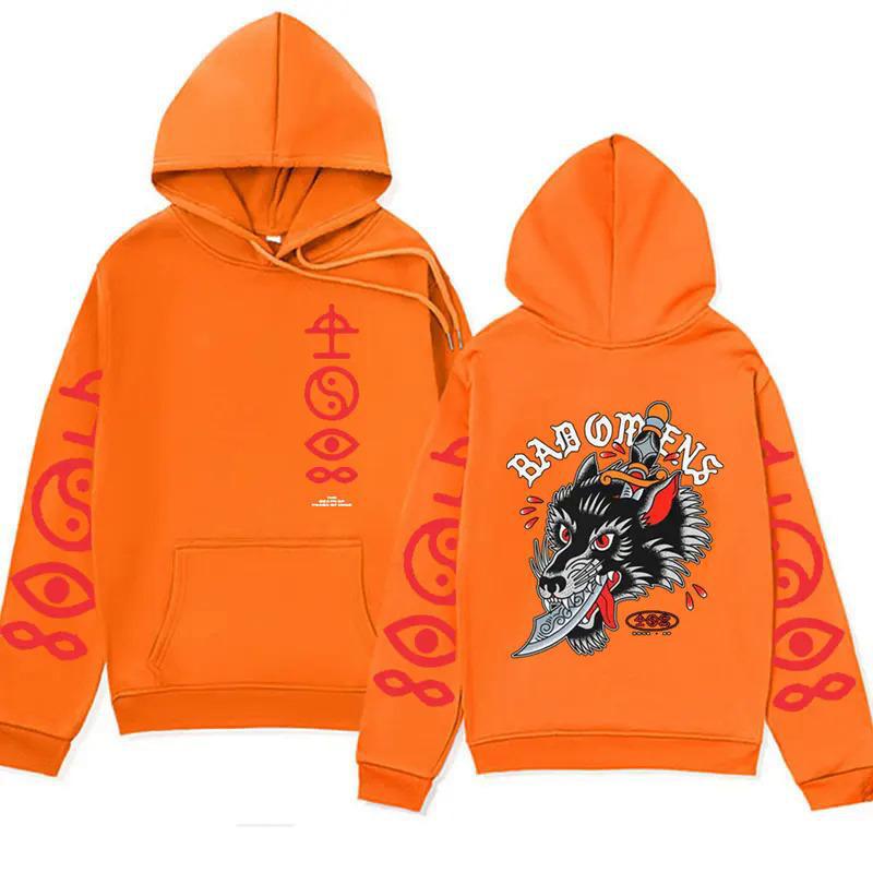 Толстовка с капюшоном и двухсторонним принтом рэпера Bad Omens Band