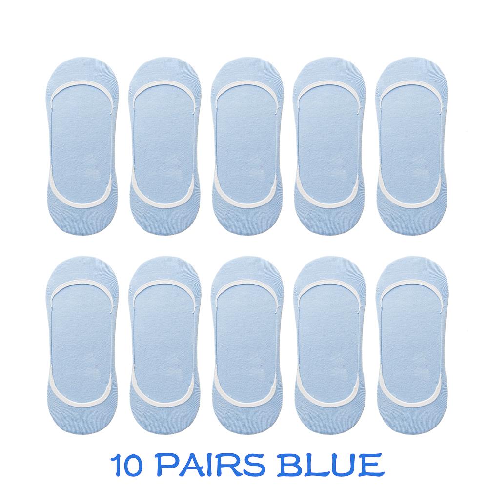 10 Pairs Women Invisible Sock Slippers Short Ankle Socks Set Fashion Ladies Woman Pack Solid Color Cotton Non-slip No Show Socks