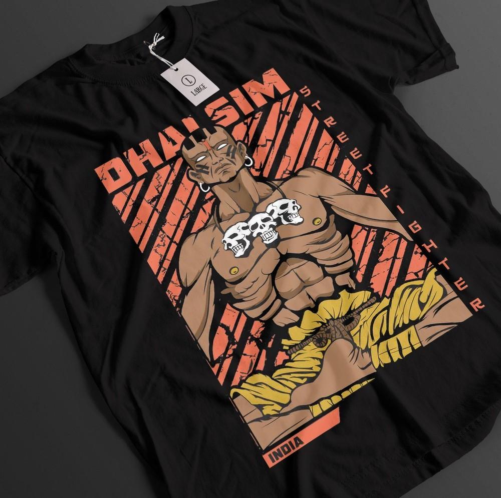 Футболка Street Fighter Футболка Далсима Футболка Кена Топ Акумы Боевая Аниме Футболка