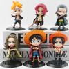 6Pcs/Set Anime Luffy Ace Shanks Yasoppu PVC Cartoon Figure Statue Model Kids Toys Doll Gifts