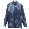 Made In Italy Tie-dye Pattern Long Sleeve Shirt 38 Navy Men's Used