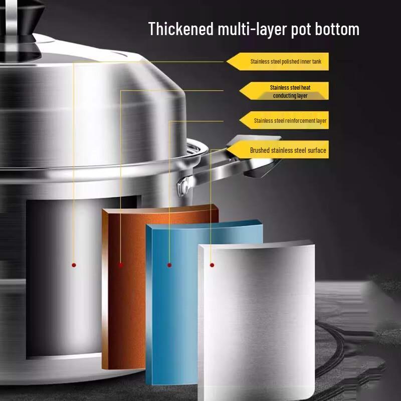 Yunshuang 304 Stainless Steel 3-Layer Steamer Pot