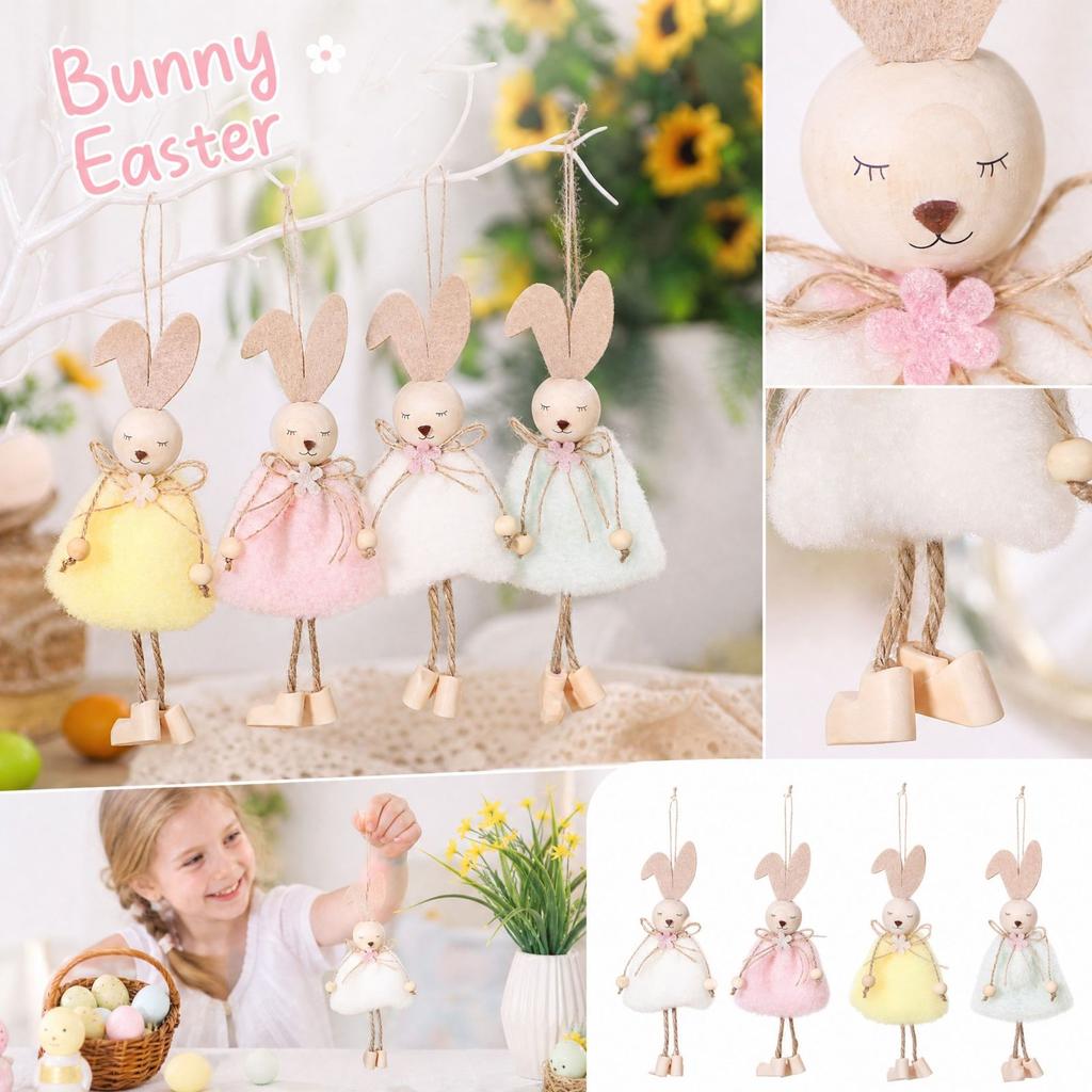 Easter Hanging Ornaments, Cute Bunny Pendant Decorations for Easter Party Decor