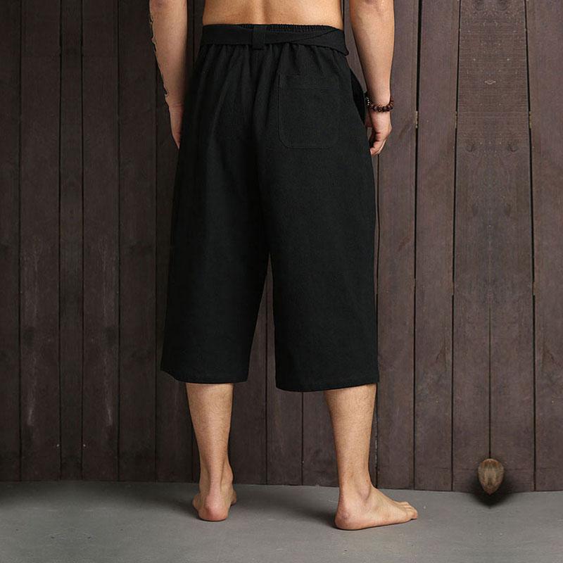 Japanese Kimono Traditional Pants Men Asian Clothing Bath Pant Casual Loose Male Japan Style Yukata Trousers Linen Cropped Pants