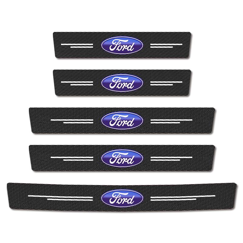 Carbon Fiber Car Sill Bar Non-Slip Anti-Scratch Auto Accessories For Ford Ranger Focus Kuga Mustang Mondeo Fusion Esco MK3 MK4