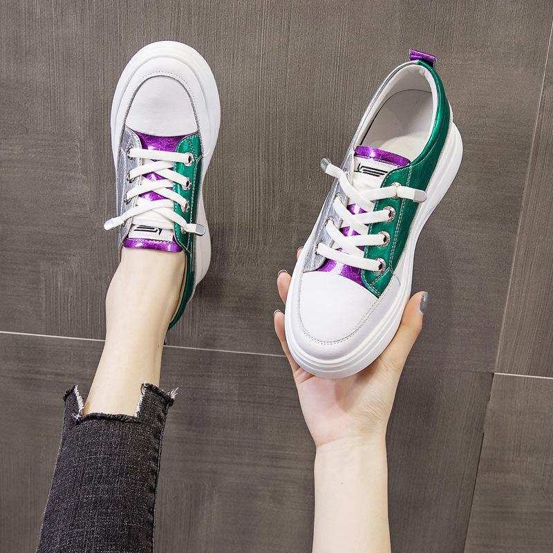 Новый стиль женской обуви, Универсальная женская кеда на шнуровке на толстой подошве