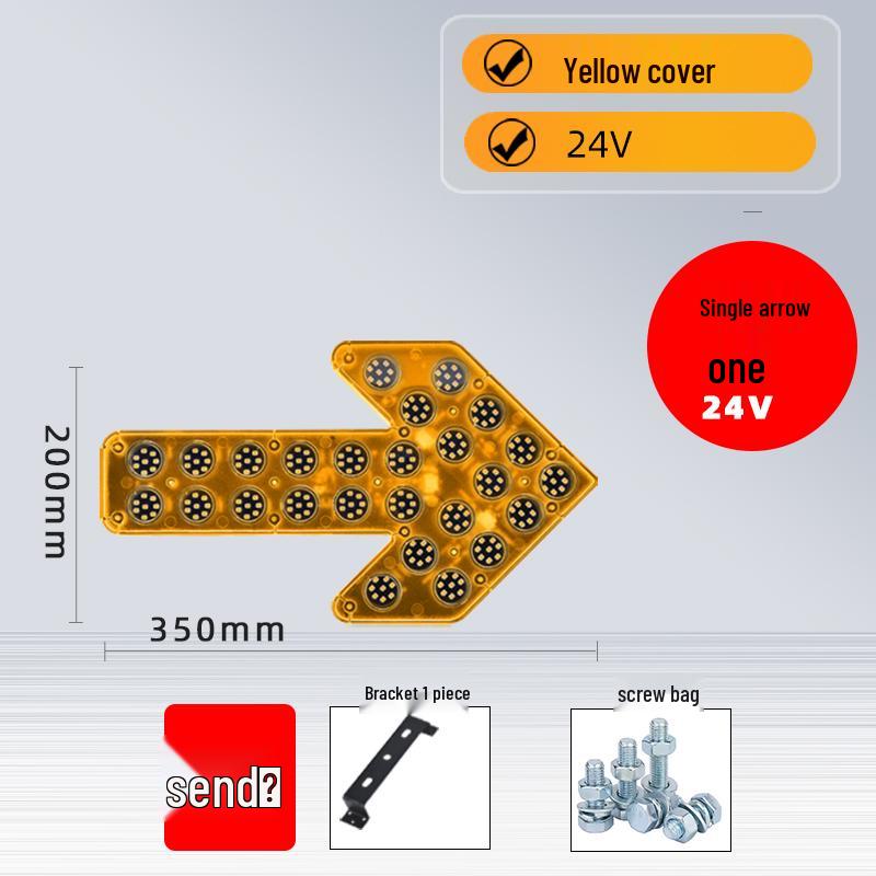 LED Directional Arrow Light 12V/24V for Trucks - Engineering, Construction, Warning, and Strobe Indicator.