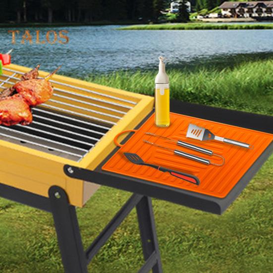 Silicone Grill Mat Griddle Tools Large Spatula Mat for Blackstone Non-Slip Outdoor Grill Mat Baking Mats Grill Side Shelf Mat