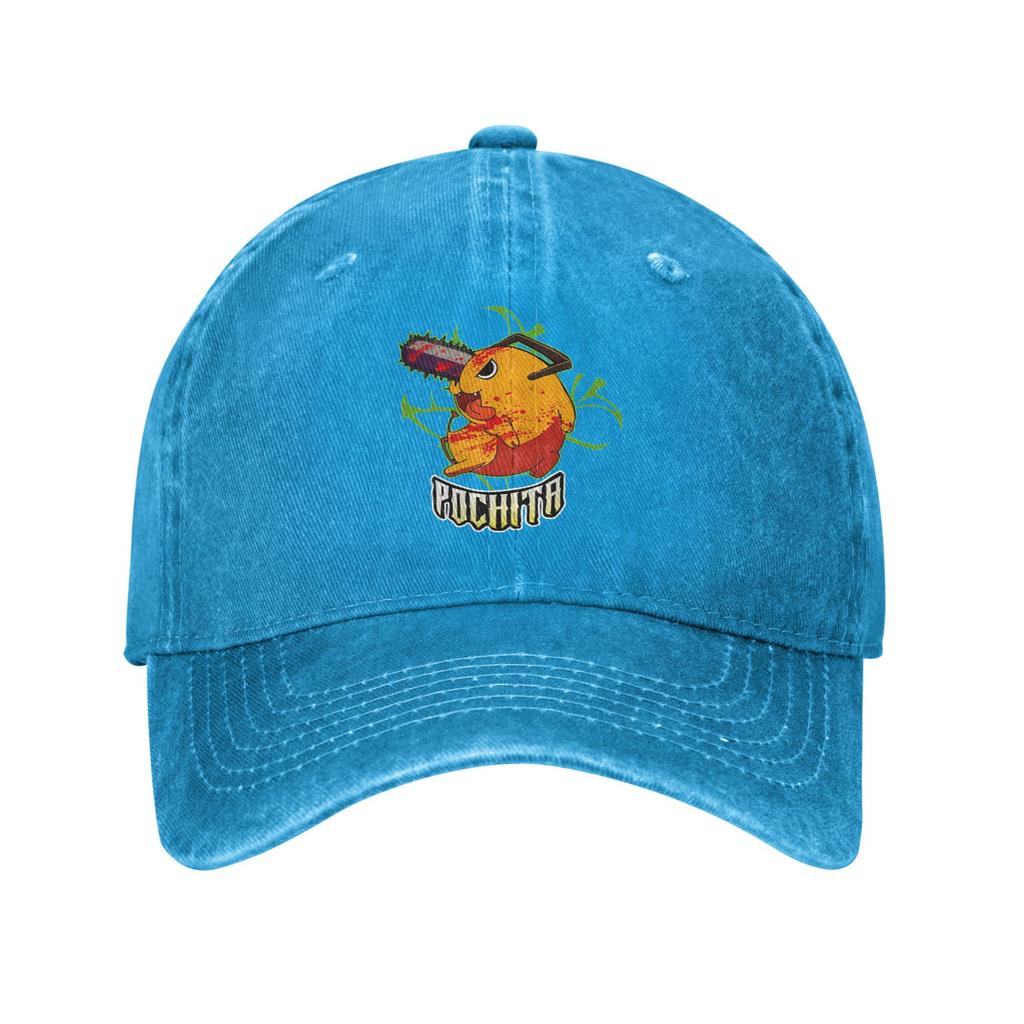 Pochita RaUnisex Chainsaw Man Anime Denim Cap Casual Baseball Caps Adjustable Hat Summer Unisex Baseball Hats
