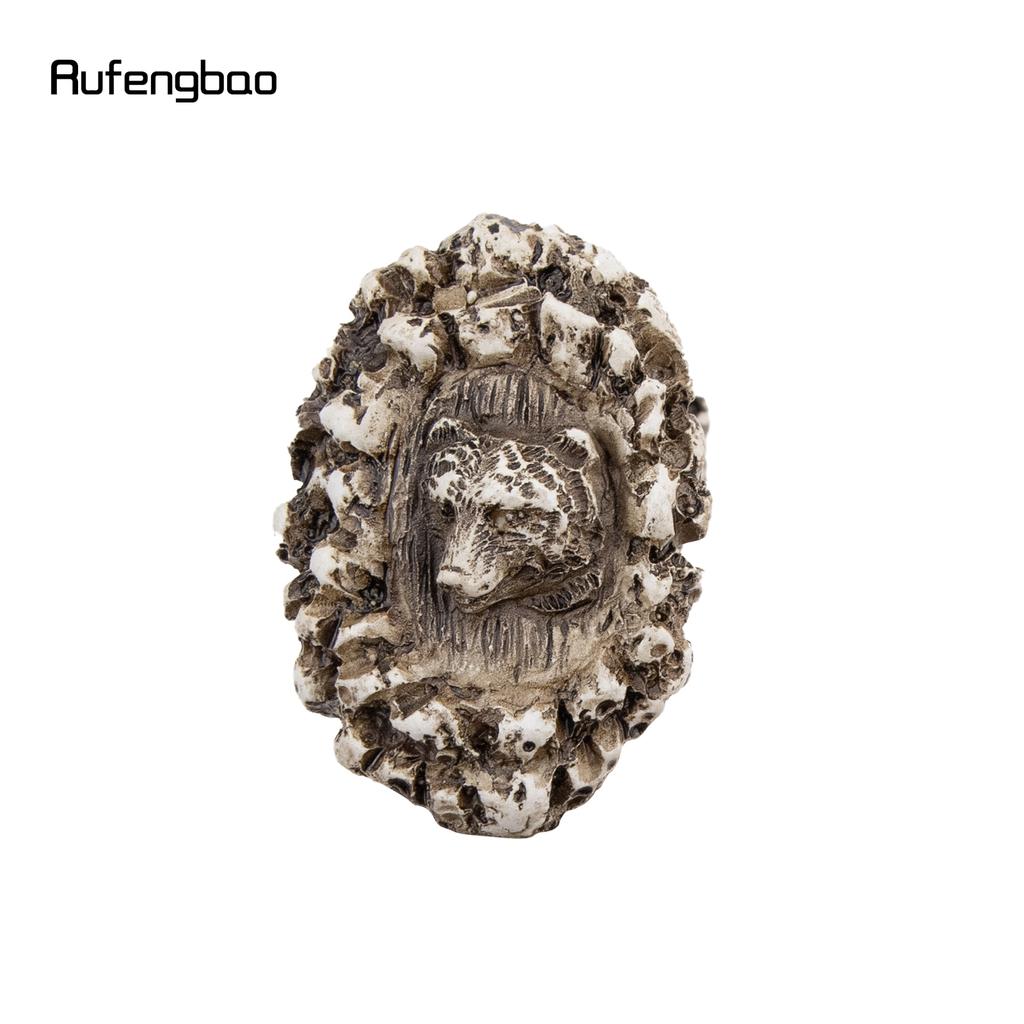 Серебряная полимерная голова медведя на корне дерева, трость для ходьбы, модная декоративная стальная трость, элегантная трость для косплея, набалдашник, посох, 94 см