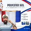 Polyesterseil | 10mm | 20m | Rot mit Weiss Flecken | Schotseil | Kordel | 16-Fach geflochten | gutter Griff