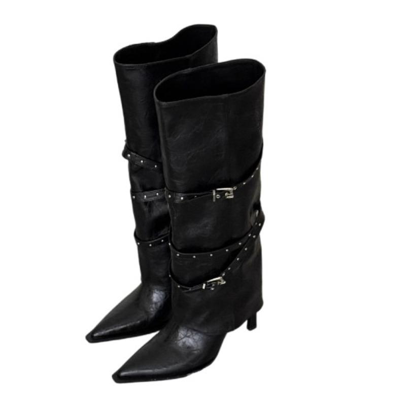 Модные Сексуальные Высокие Каблуки Высокие Сапоги Женские Остроносые Туфли на Каблуке 2025 Дизайнерские Зимние Новые Вечерние Челси Модные Сапоги Женские Туфли-Лодочки Ботильоны